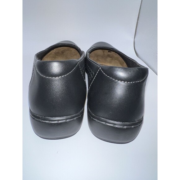 Clarks Cora Iris Loafer womens US 9 Wide Black Leather Slip On 1 inch heel New - Picture 7 of 13